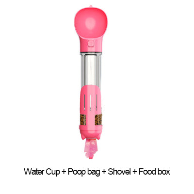 3-in-1 Portable Dog Water Bottle & Food Feeder with Poop Dispenser (300–500ml)