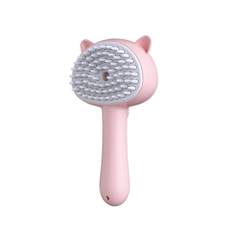 Rechargeable Pet Grooming Brush with Mist – Self-Cleaning for Cats & Dogs